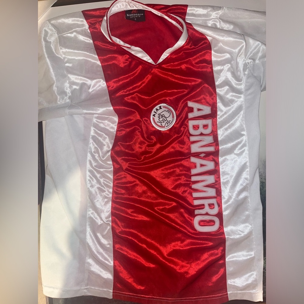 Fc Ajax Amsterdam Home Vintage T Shirt Football White Red Jersey/kit SMALL